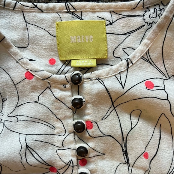 Anthropologie Maeve Bethesda Flannel Button Top Floral - Picture 4 of 5